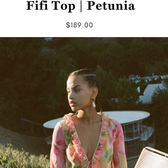 FLORAL RUFFLE TIE TOP - Picture 2 of 4